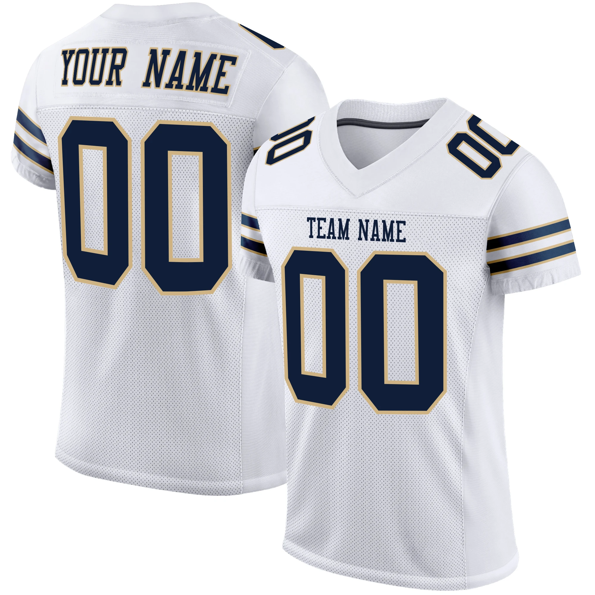 Fashion Football Jersey Custom Full Sublimation Your Team Name/Number Mesh Breathable V-neck Uniform for Men/Women/Kids Big Size