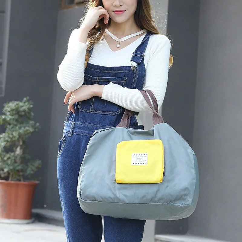 

Single Shoulder Bag Folding BaoHu High-capacity Portable Bag Outside Clothing Receive Arrange Shopping Bag Handbag