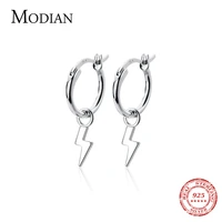 modian classic lightning minimalism hoop earring for women pure 925 sterling silver gold color earring fine jewelry 2020 design