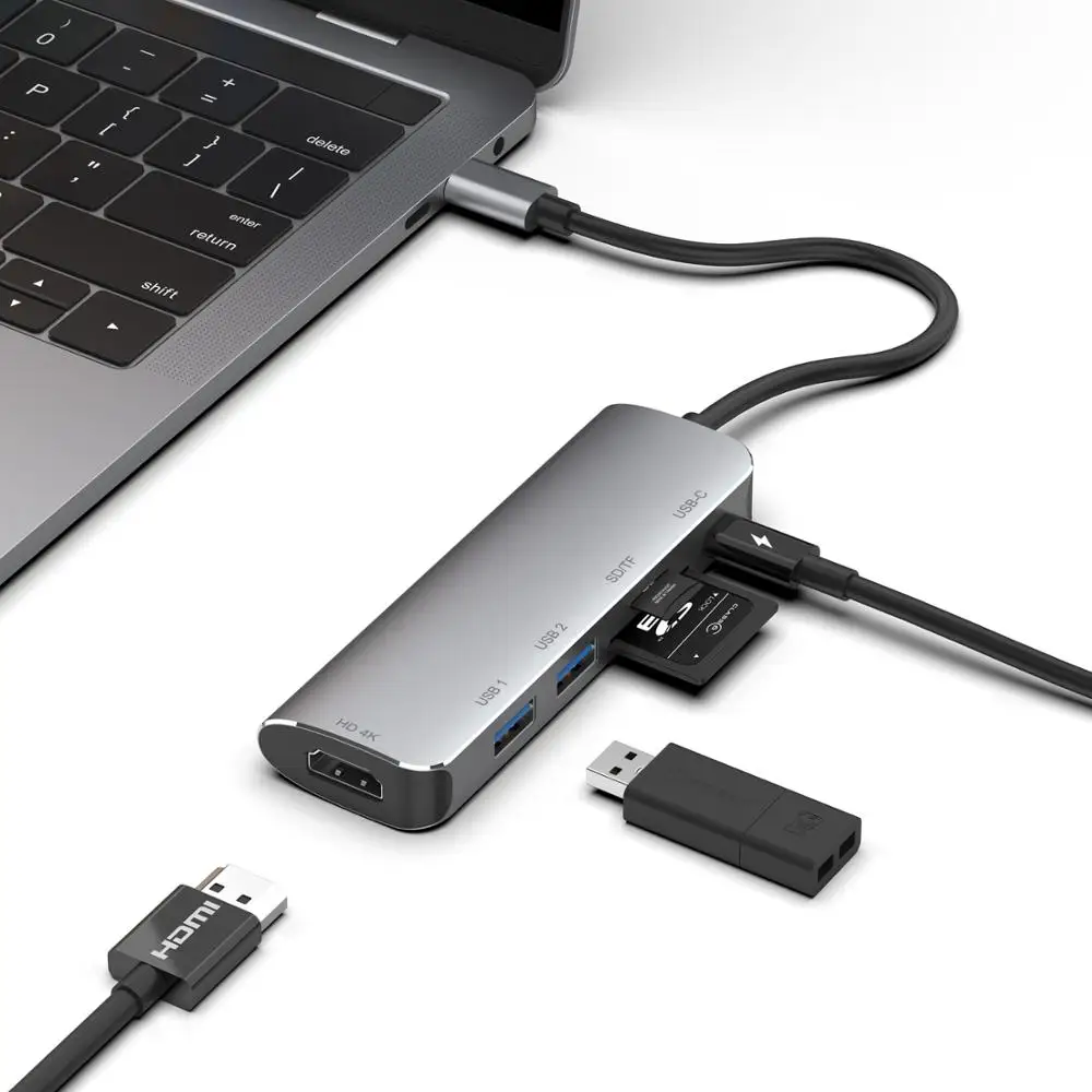 Многофункциональная док станция usb хаб type c устройство для считывания карт памяти