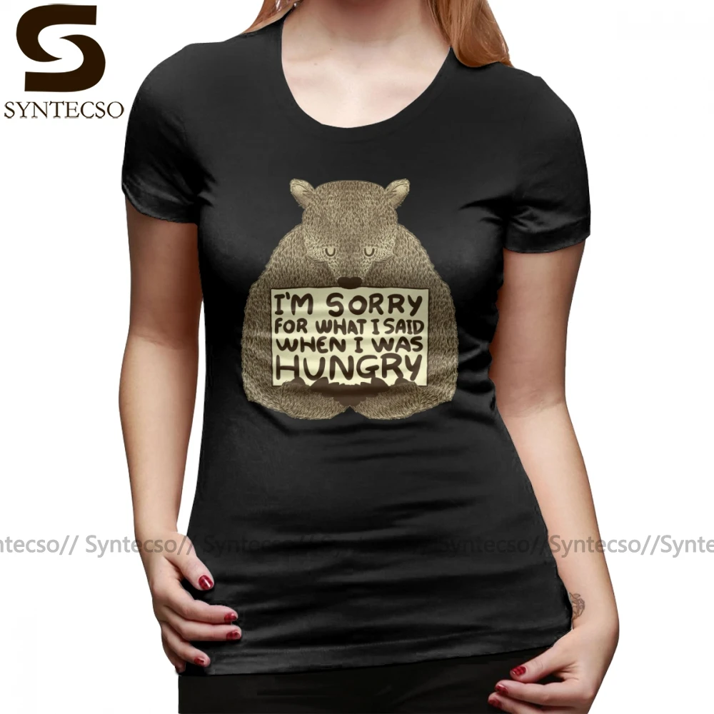 Голодная футболка извините за то что я сказал когда голоден с круглым вырезом