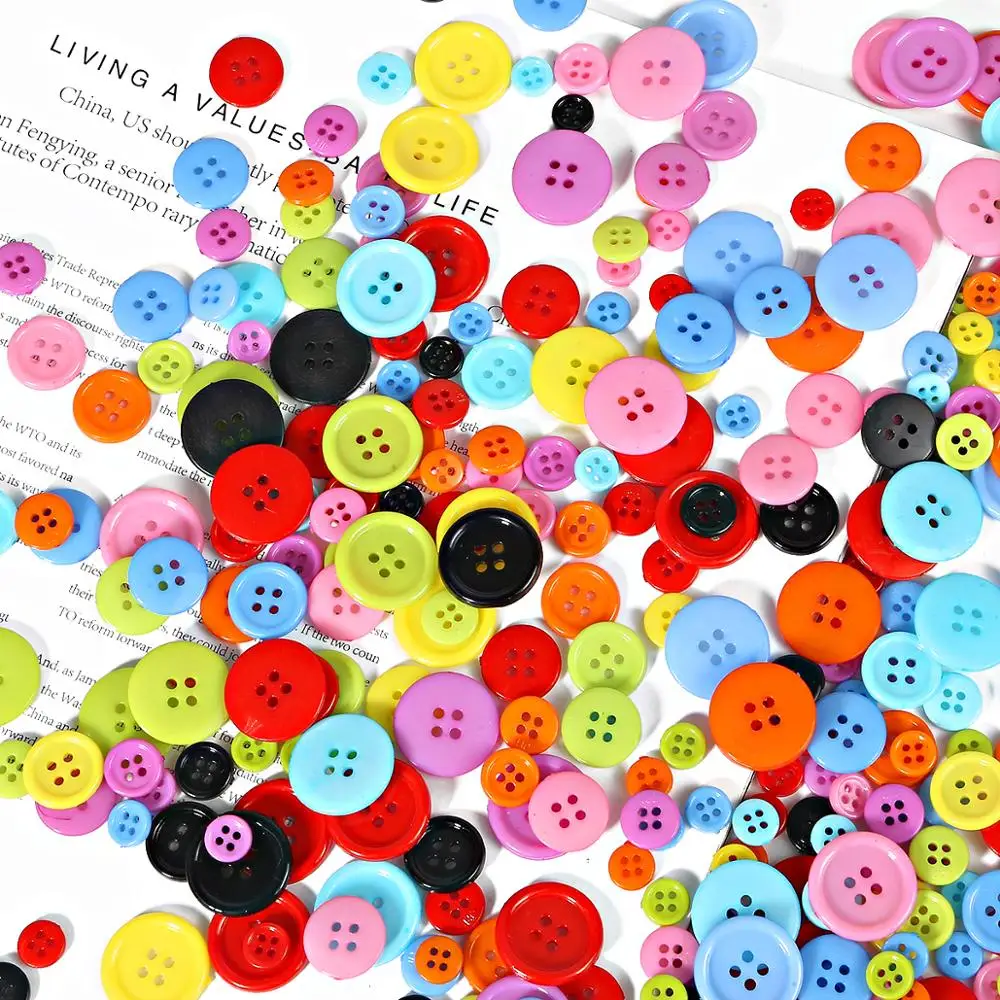 Круглые полимерные миниатюрные крошечные пуговицы разных размеров 50/100 шт.