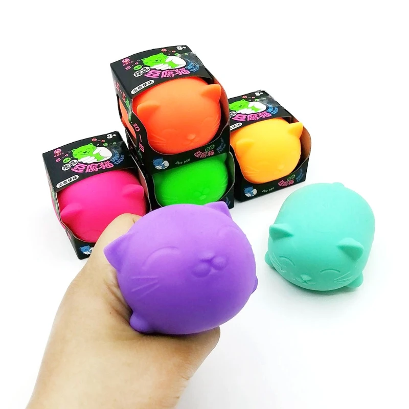 

1PC Kids Toys Squeeze Screaming Angry Cat Soft TPR Anti-Anxiety Toy Squawking Hollow Cat Pressure Reduce Novelty Toy for Autism