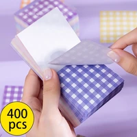 400 pcs creative base series memo pads plaid notes journal collage material paper diy daily scrapbook stationery supplies kawaii