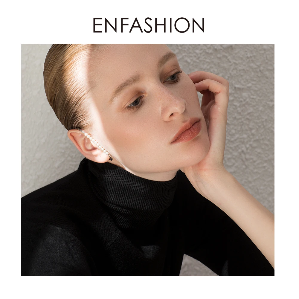 ENFASHION жемчужные серьги манжеты женские золотого цвета минималистичные без