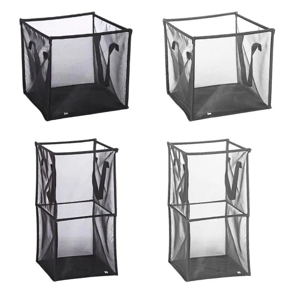 

Mesh Foldable Kitchen Laundry Hamper Basket Dirty Clothing Organizer Book Underwear Container Bin Laundry Bag Storage