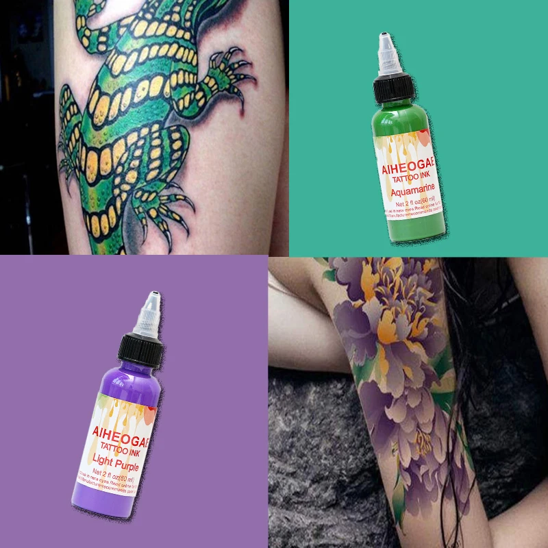 Professional Tattoo Ink Pigment Body Art Tattoo Ink KitsBeauty Paints Makeup Tattoo Supplies Semi-permanent Makeup Eyebrow 60ml