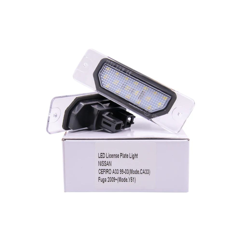 2 шт. светодиодный светильник для номерного знака автомобиля Nissan CEFIRO A33 99 03 Fuga 09 Led