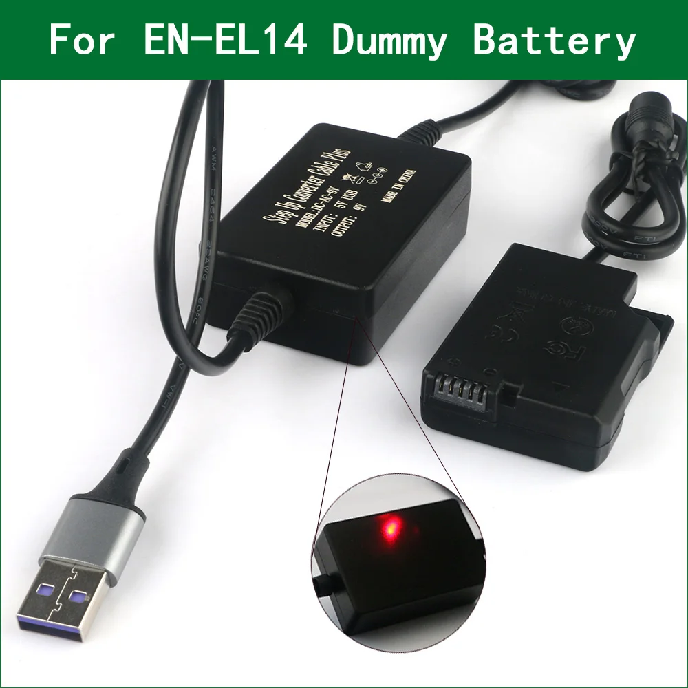 

EN-EL14 EL14A EP-5A Dummy Battery Power Bank USB Cable for Nikon D3100 D3200 D3300 D3400 D3500 D5100 D5200 D5300 D5500 D5600 Df