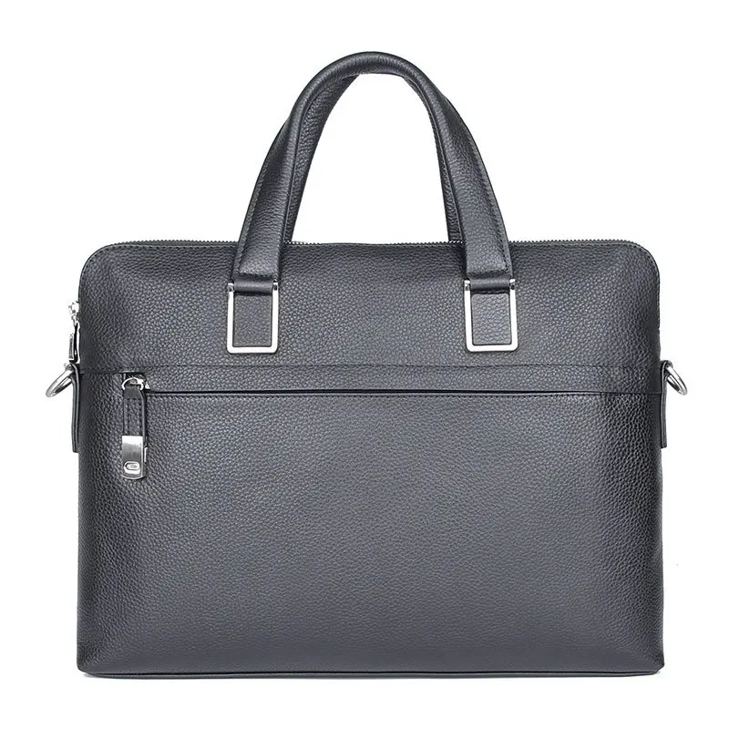 black Nesitu Highend Black Chocolate Blue Genuine Leather 14'' Laptop Office Men's Briefcase Business Messenger Bag A4 Portfolio M7412 - Цвет: black