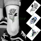 Водостойкая Временная тату-наклейка, птица, цветок, медуза, маленькая художественная тату флэш-тату, искусственная татуировка для женщин, мужчин, детей