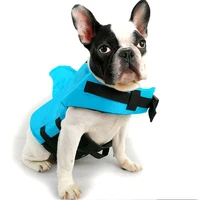 dog life vest summer shark pet life jacket with fin collar harness saver dog clothes dogs swimwear pets swimming preserver suit