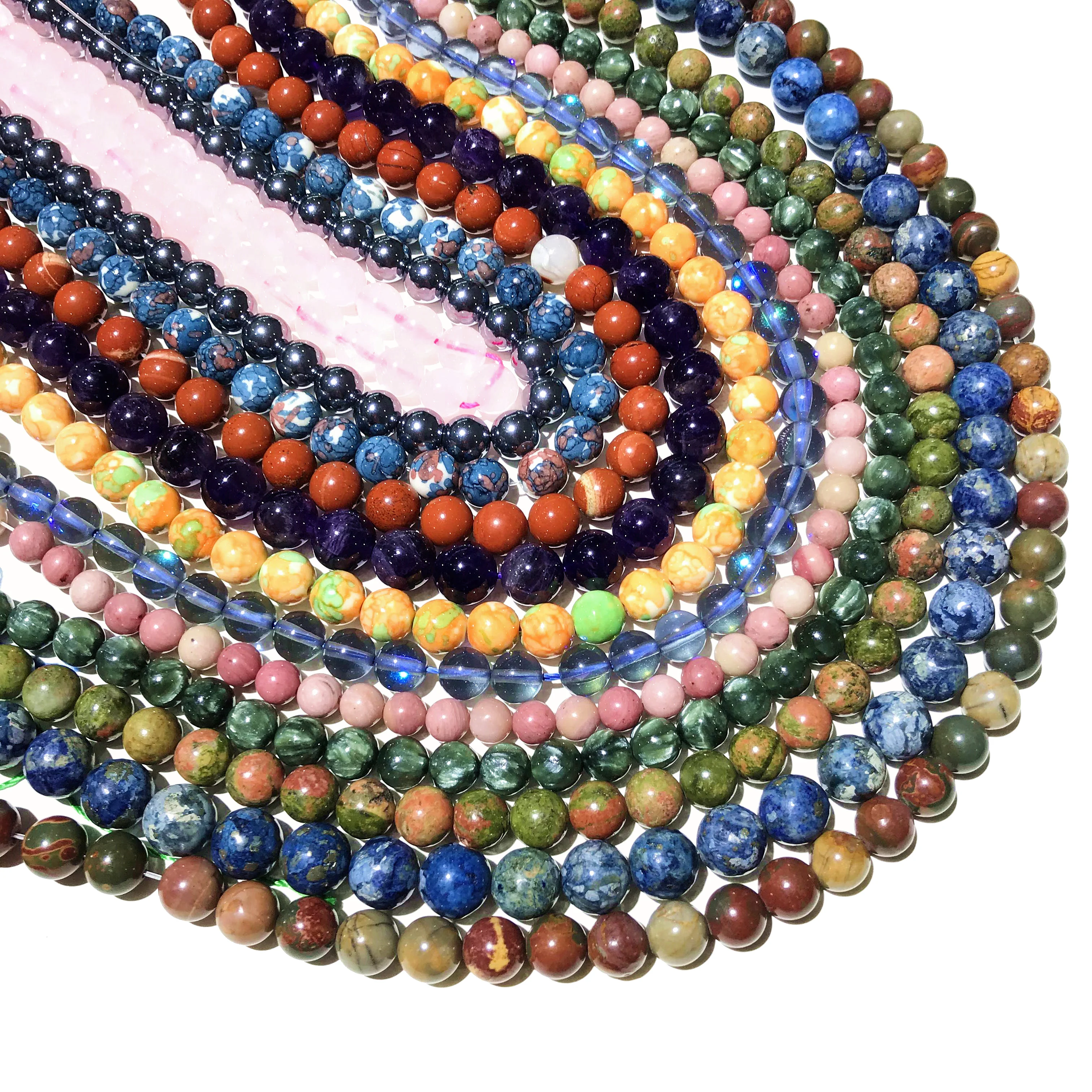 Круглые бусины из натурального камня 8 мм | Украшения и аксессуары