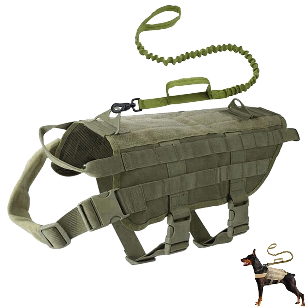 K9 шлейка для собак военный тренировочный нейлоновый Камуфляжный Регулируемый жилет штурмовой поводок для собак среднего и большого размера немецкая овчарка