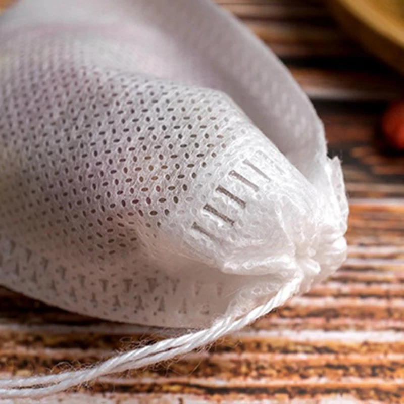 100 шт./компл. пустые ситечки для чая пакетики со шнурком одноразовые