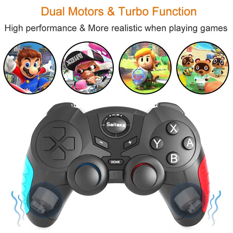 

Wireless Controller Saitake Stk-7024S Bluetooth Wireless Gamepad Joystickk For Pc For Nintend Switch Console Joystickk For PC