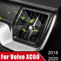 for volvo xc60 2018 2019 2020 carbon fiber style car air conditioner outlet trim cover control air vent decor frame accessories