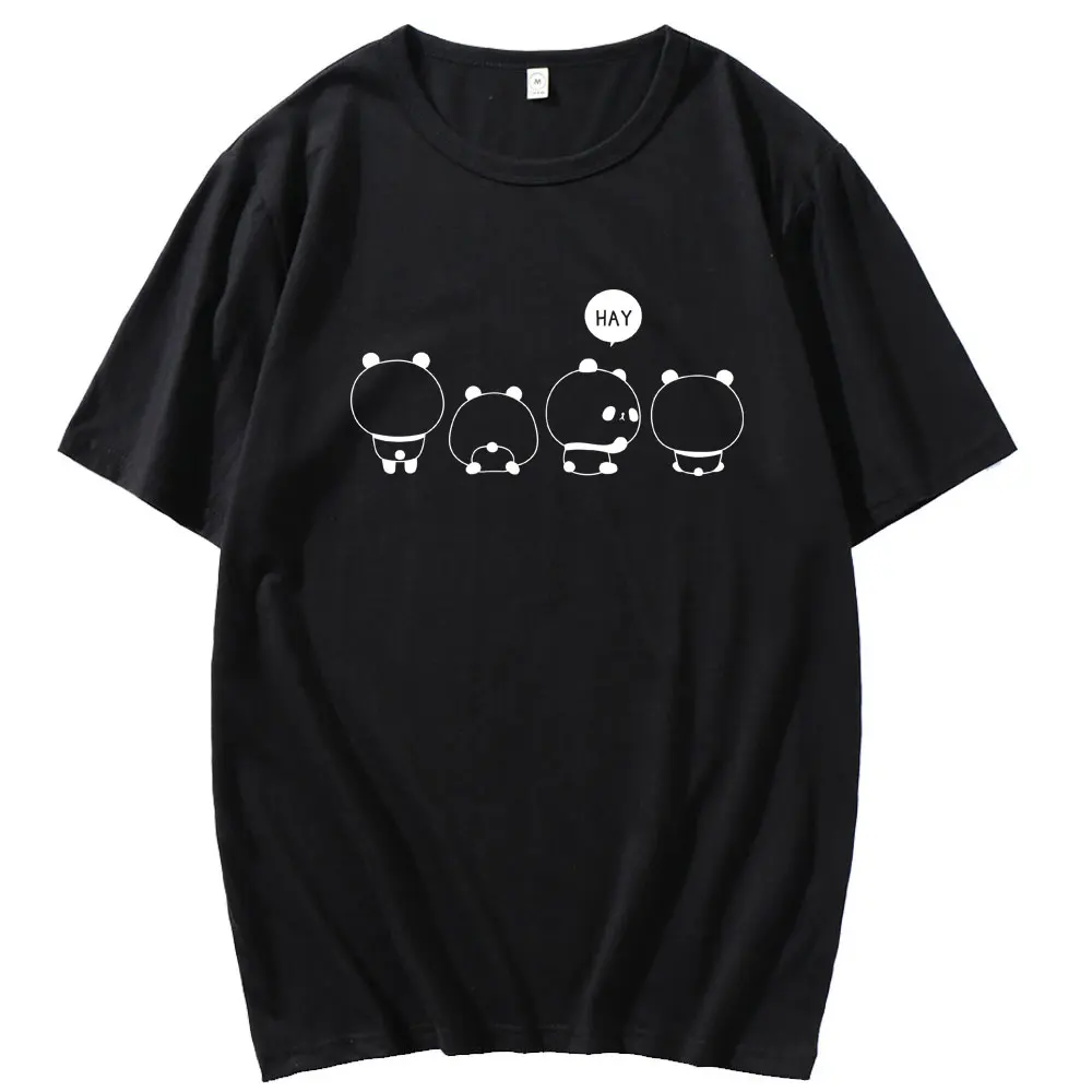 

2021 Summer New Men's Women's T-shirt Harajuku Panda Print O-neck T-shirt Women's Casual Shirt Short Sleeve Top Men's Clothing