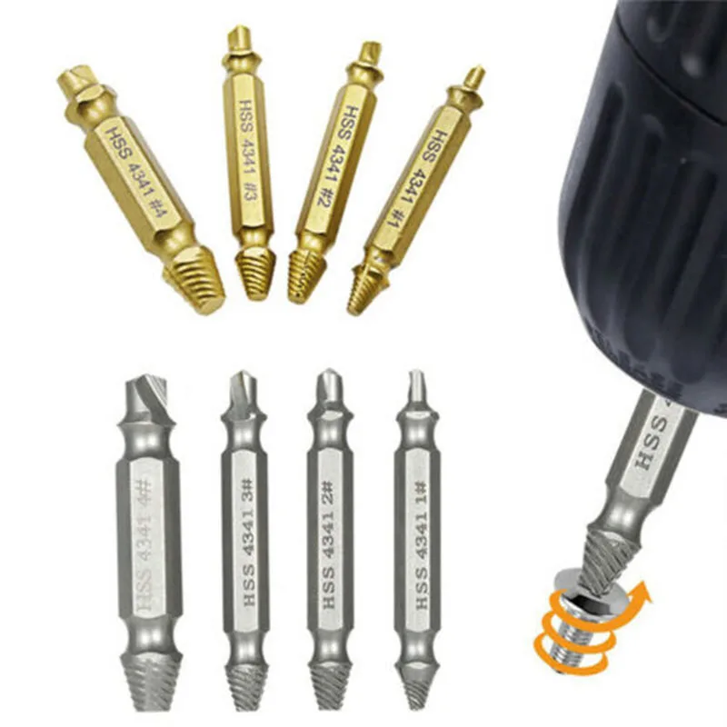 8 шт. Матовые винтовые экстракторы набор сломанной винтовой съёмник HSS4341 серебро