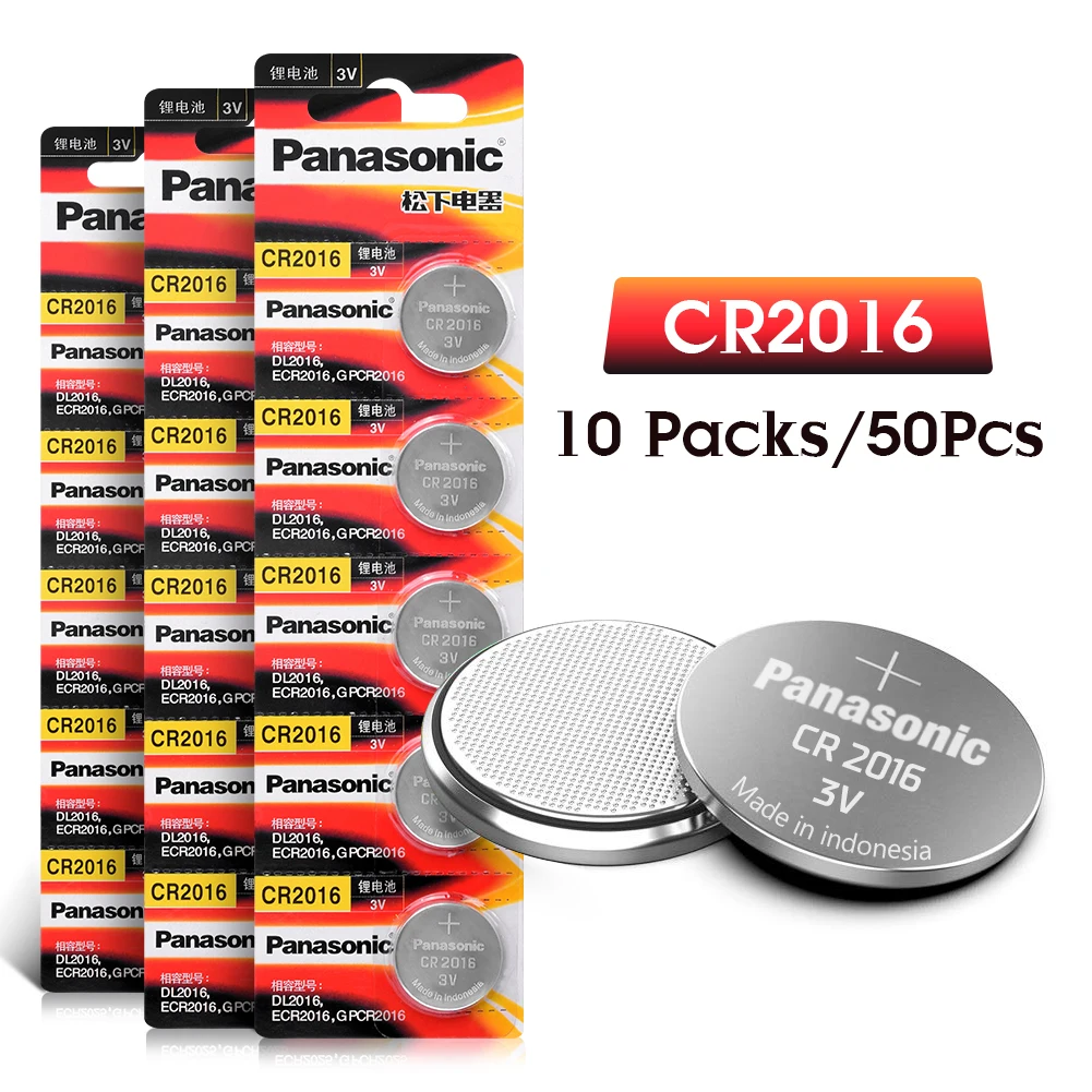 

PANASONIC 50 шт. 3 в кнопочная монетница Литиевая Батарея CR2016 LM2016 BR2016 DL2016 KCR2016 одноразовые часы батареи