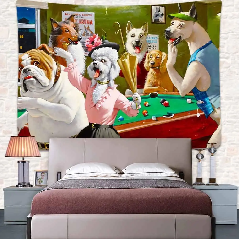 Собака играющая искусство настенная подвеска хиппи курительная собака забавная