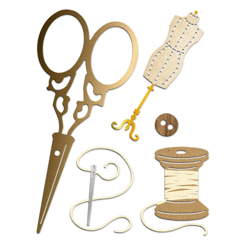 Металлические штампы для рукоделия MangoCraft ножницы вырезания иглы рельефные