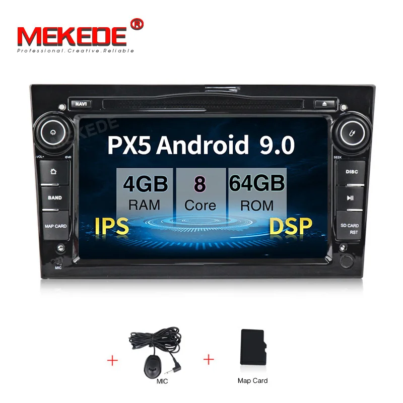 Ips экран 4+ 64G Android 9,0 2 DIN Автомобильный gps-навигатор радио для Opel Vauxhall Astra H G J Vectra Antara Zafira Corsa dvd-плеер - Цвет: 8core 64G black