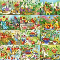 ruopoty acrylic diy oil painting by numbers for adults fruits flowers drawing coloring by numbers handmade for home decor