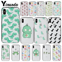 cute dinosaur baby fashion transparent soft shell phone cover for iphone 13 11 pro xs max 8 7 6 6s plus x 5 5s se xr cover