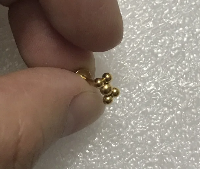 gold 316L нержавеющая сталь 16 г Тринити шариковый винт внутренняя резьба labret tragus спираль раковины хряща пирсинг серьги ювелирные изделия для тела - Окраска металла: gold