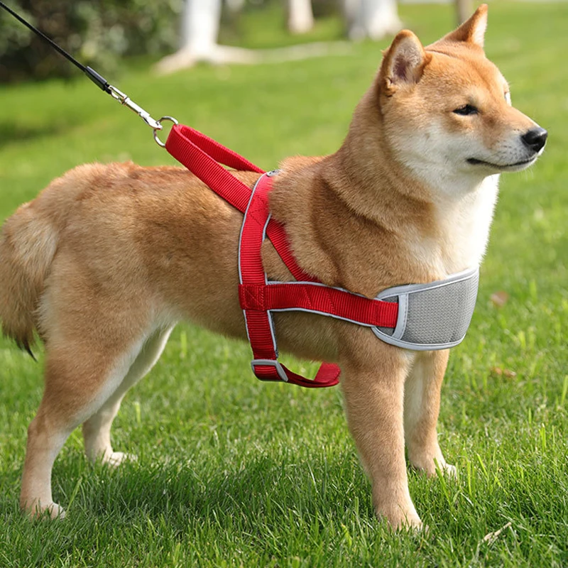 

Pet Harness No Pull Reflective Dog Vest Harnesses Adjustable Breathable Large Dog Chest Strap Outdoor Walking Pet Supplies