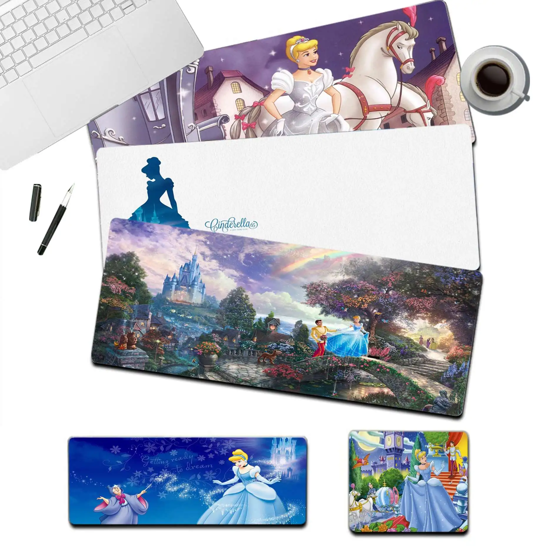

Disney Cinderella princess PC Large Gaming Mouse Pad XL Locking Edge Size for CSGO Game Player Desktop PC Computer Laptop