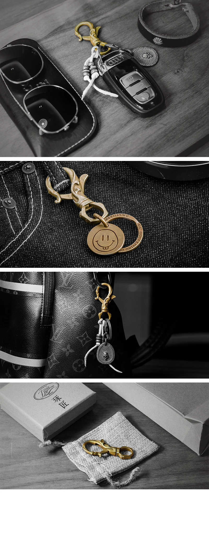 Coppertist. wu бронзовый цветок декоративный узор карабин Омар застежки Поворотный коготь крюк брелок подвеска