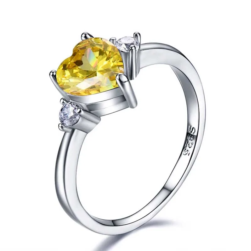 Кольцо Bague Ringen в форме сердца, Настоящее серебро, 925, кольцо с сапфиром, Gestone, обручальное кольцо Cocktail, ювелирное изделие, подарок