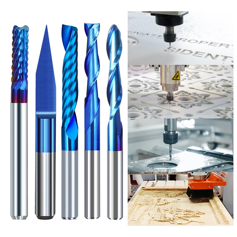 Комплект гравировальных фрез с ЧПУ концевые твердосплавные фрезы хвостовиком 3