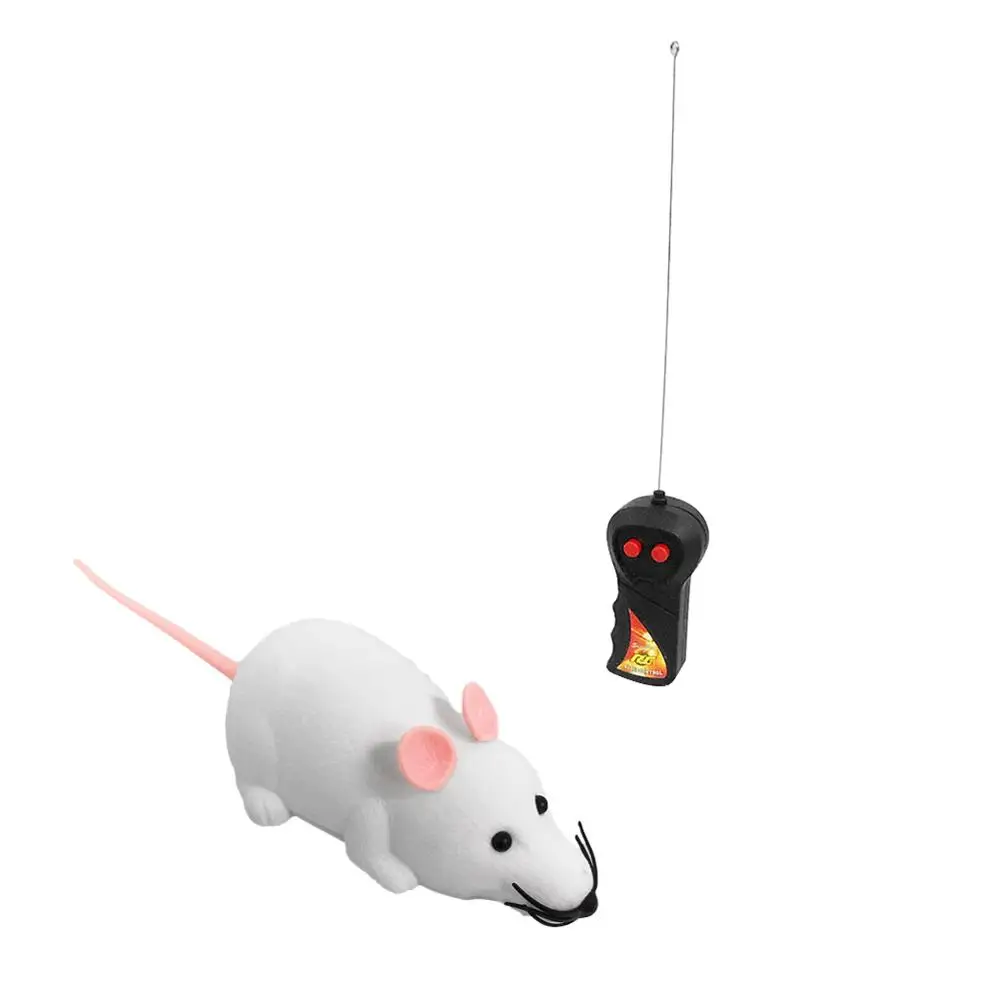 Skin Ears White S Мышь игрушки беспроводной RC мышки для котов игрушки пульт дистанционного управления ложная мышь Новинка RC кошка забавная игра мышь игрушки для кошек - Цвет: Skin Ears White S