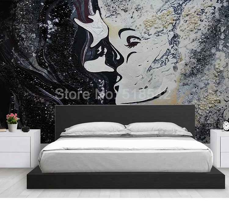 Custom Wall Murals 3D Wallpaper For Bedroom Walls Nordic Creative Hand Painted Abstract Beauty Art Wall Painting Living Room 3D