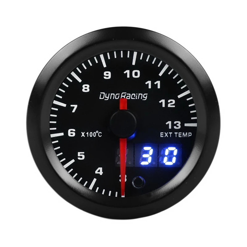 

Dyno Racing 7 Color Pyrometer Exhaust Gas Temperature EGT Gauge Kit 300 to 1300 Celsius Pointer & LED Digital Readouts 52mm
