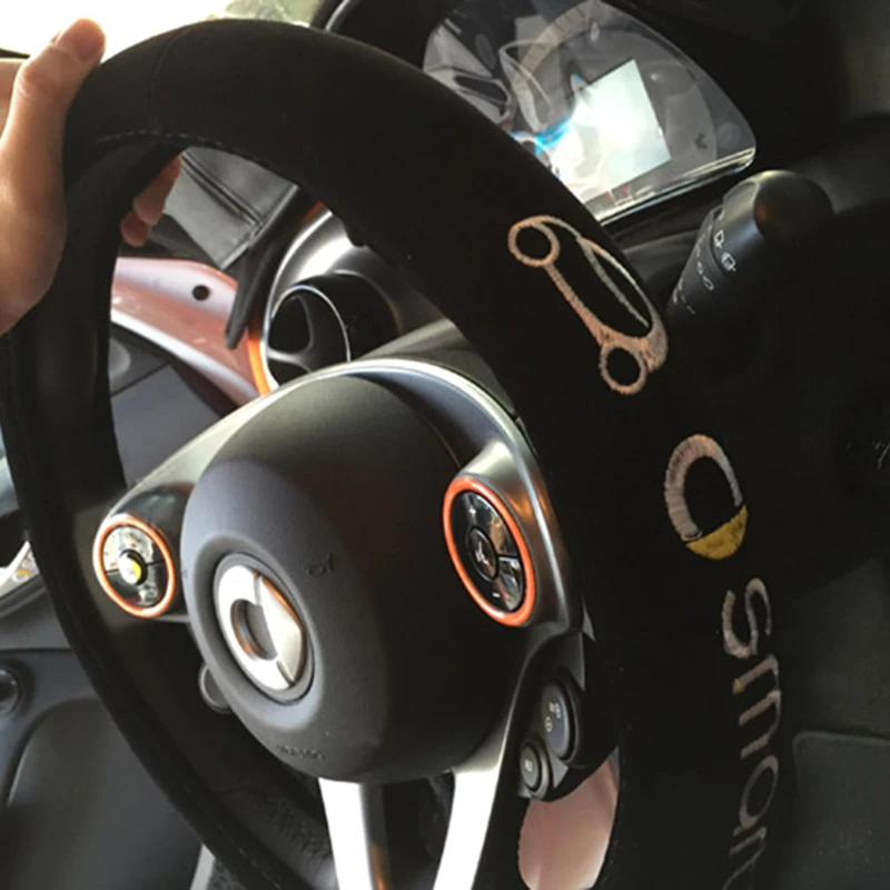Тюнинг автомобиля чехол на руль тёплый протектор внутреннее украшение для Smart