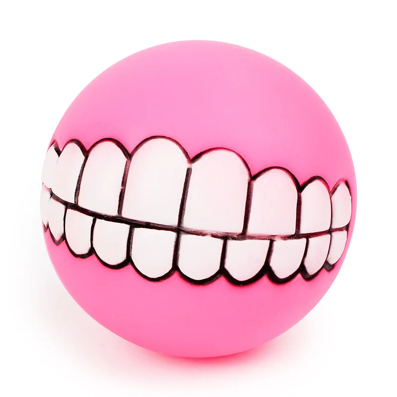 Pet Puppy Dog Funny Ball Teeth Silicone Toy Chew Sound Dogs cat Play Toys Soft Rubber Squeaker Squeaky toy trainning | Дом и сад
