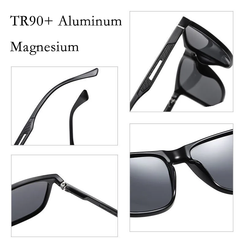 

2020 New Fashion Square Men Polarizing Sunglasses UV400 Men's Glasses TR90+ Aluminum Magnesium Frame Sports Driving Sunglasses