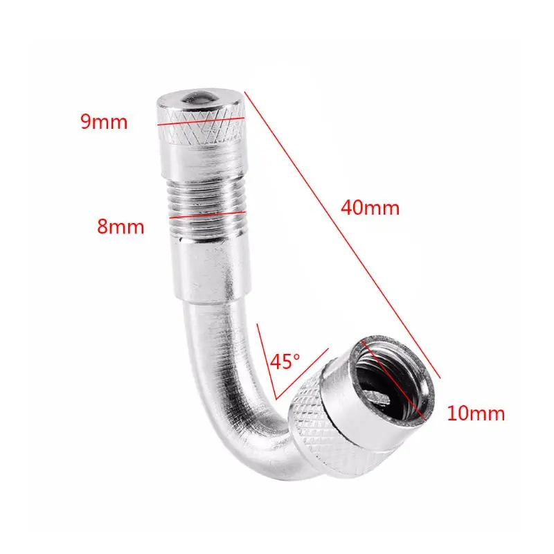 

1 PCS 45/90/135 Degree Angle Car Motorcycle Bike Tyre Valve Tube Extension Adapter Silver Adaptor T21E