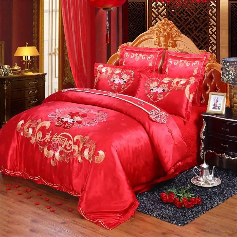 2019 счастливые пожелания свадебные комплекты постельного белья 100% хлопок