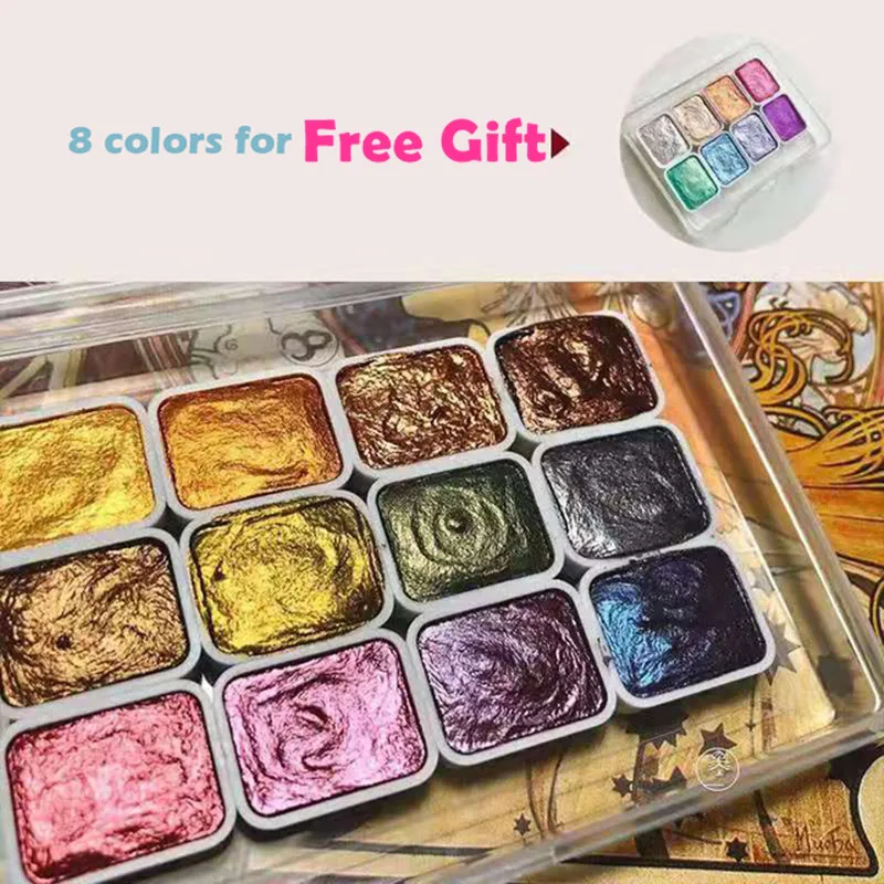 

Natural Mineral Pearlescent Pigment Watercolor Gitter Nail Art Chinese Painting DIY Gold Powder for Nail Earth Color Pigment