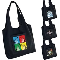canvas bag women handbag shopper bag fashion washable portable messenger shoulder side pocket storage bags women tote bag