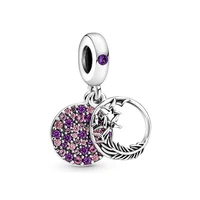 100 925 silver new close set feather pendant suitable for the original pandora bracelet necklace womens diy charm jewelry