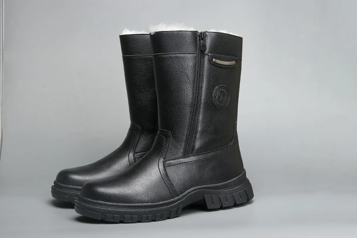 

Wool Winter Men boots Non-Slip Comfortable 2020 Warmest men winter shoes