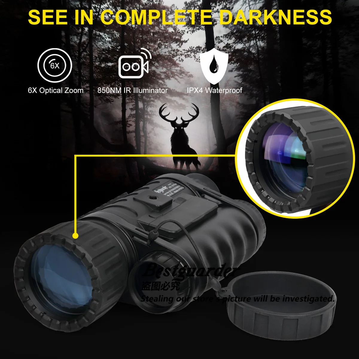 Bestguarder WG-50 Plus телескоп ночного видения с функцией Wi-Fi ИК Монокуляр для дикой