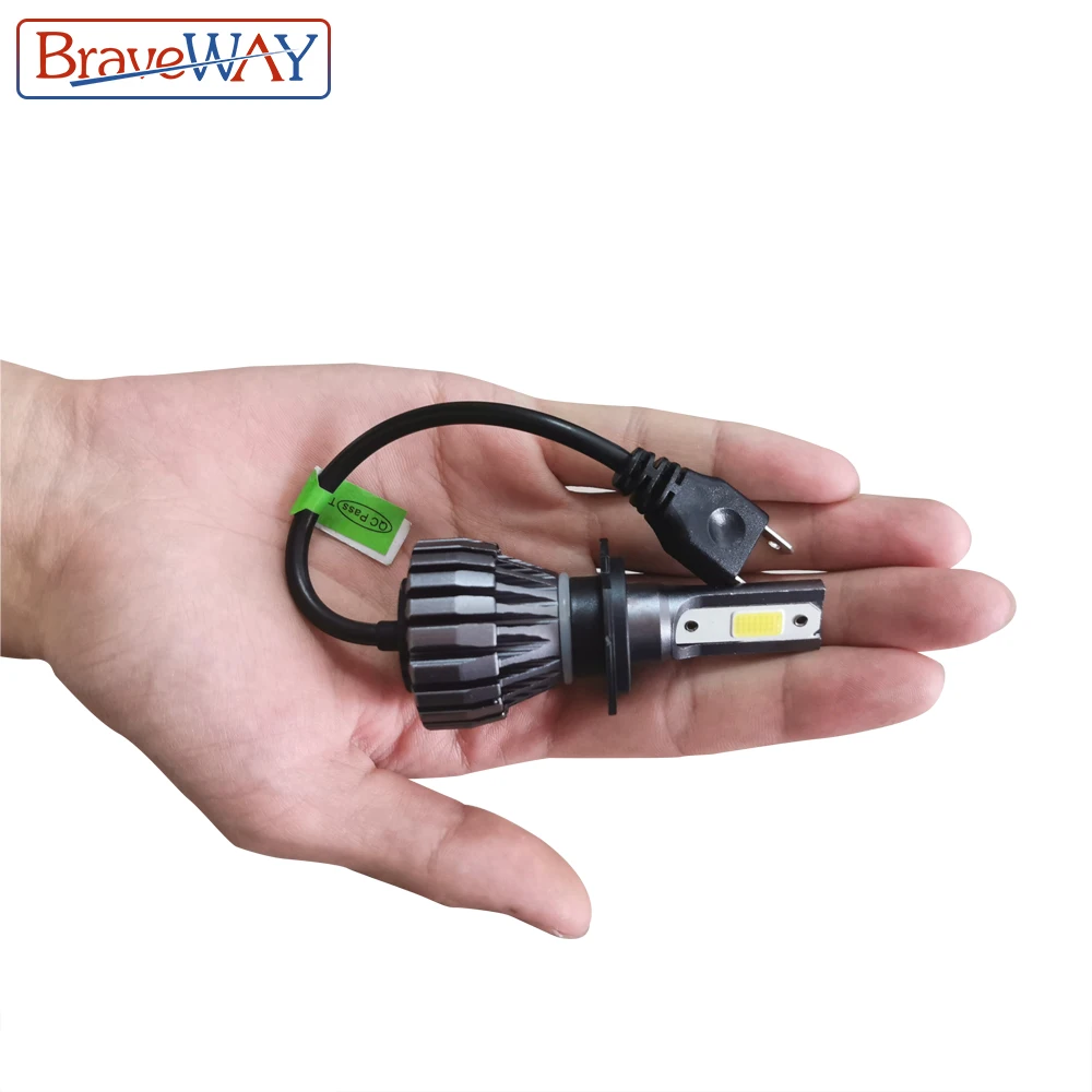 Braveway 2 шт. H7 светодиодный светильник для автомобиля H4 H11 HB3 HB4 9005 9006 H1 светодиодный налобный фонарь 6000 К 12В автомобилей головной светильник лампы светодиодный HB3 HB4 туман светильник