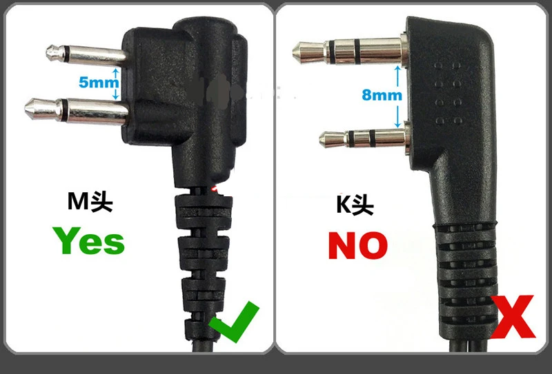 Аудиоадаптер для рации Baofeng 2 контактный разъем наушников 2Pin подключения к